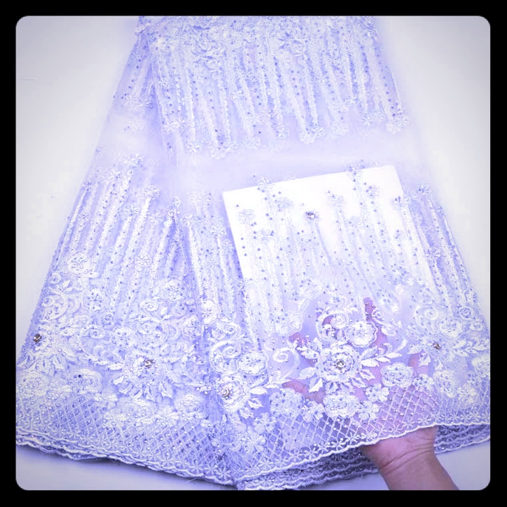 African tulle lace for women with shoe and purse